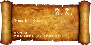 Nemetz Kevin névjegykártya